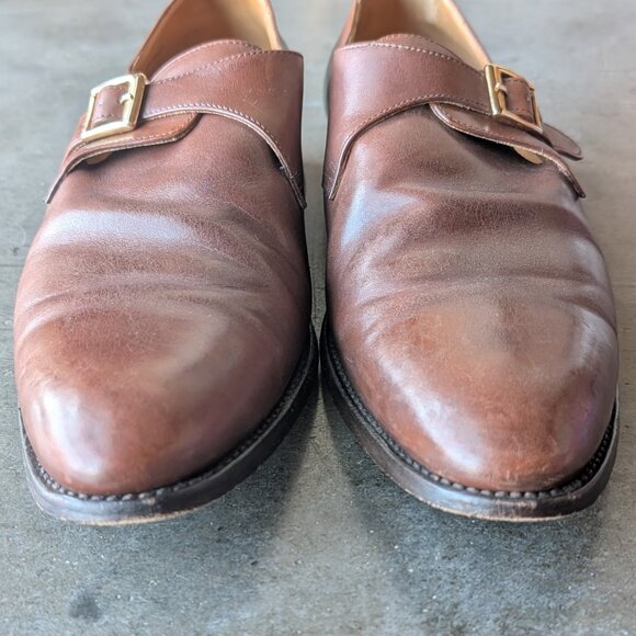 Finsbury Beckett Brown Leather Single Monk Strap Dress Shoes size 10 main image 13